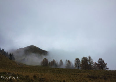 Il Monte Morgenleit immerso nella nebbia